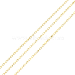 3.28 Feet Brass Cable Chains, Long-Lasting Plated, Cadmium Free & Lead Free, Soldered, Real 18K Gold Plated, 2x1.5x1mm(X-CHC-D030-13G-RS)