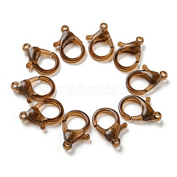 Transparent Plastic Lobster CLaw Clasps, Camel, 26x19x6mm, Hole: 2mm(KY-H005-A10)