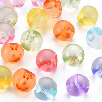1-Hole Transparent Acrylic Buttons, Round, Mixed Color, 13.5x13mm, Hole: 3mm, about 365pcs/500