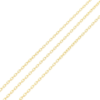 3.28 Feet Brass Cable Chains, Long-Lasting Plated, Cadmium Free & Lead Free, Soldered, Real 18K Gold Plated, 2x1.5x1mm