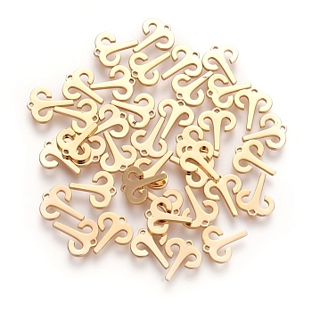 304 Stainless Steel Charms, Constellation/Zodiac Sign, Real 18K Gold Plated, Aries, 9.5x8x1mm, Hole: 0.8mm