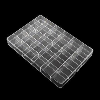 30 Compartments Rectangle Plastic Bead Storage Containers, Clear, 24.2x35.5x4.1cm