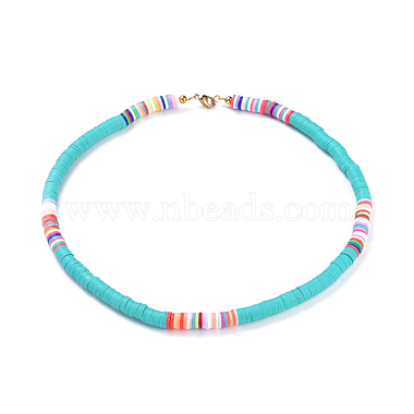 Handmade Polymer Clay Heishi Beaded Necklaces(NJEW-JN02448)-2