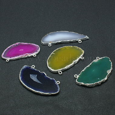 Silver Mixed Color Others Natural Agate Big Pendants