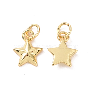 Real 18K Gold Plated Star Brass Charms