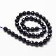Synthetic Blue Goldstone Beads Strands(G-D840-14-8mm)-2
