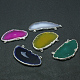 Electroplated Natural & Dyed Agate Big Pendants(G-N0167-028)-1