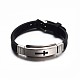 Jewelry Black Color Rubber Cord Bracelets(BJEW-G468-28)-1