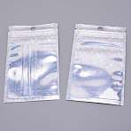Laser Plastic Resealable Bags, Zip Top Bags, Star Pattern, Silver, 12.8x9.9x0.15cm(OPP-WH0005-13C)