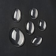 Transparent Glass Cabochons, Oval, Mixed Style, Clear, 25~40x18~30x5~9mm(GGLA-MSMC002-01)