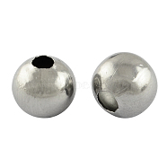 304 Stainless Steel Hollow Round Seamed Beads, for Jewelry Craft Making, Stainless Steel Color, 8x7.5mm, Hole: 2.5~3mm(X-STAS-R032-8mm)