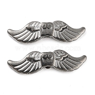 316 Stainless Steel Beads, Wings, Stainless Steel Color, 8.5x30x3.5mm, Hole: 1.5mm(STAS-B047-02P)