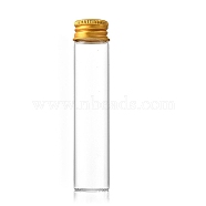 Glass Bottles Bead Containers, Screw Top Bead Storage Tubes with Golden Plated Aluminum Cap, Column, Clear, 2.2x10cm, Capacity: 25ml(0.85fl. oz)(CON-WH0085-78H)