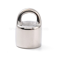 304 Stainless Steel Cord Ends, Manual Polishing, Column, Stainless Steel Color, 16x11.5mm, Hole: 4.5x6mm, Inner Diameter: 8.6mm(STAS-G276-20P)