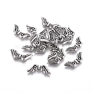 Antique Silver Plated Acrylic Beads, Wing, about 21mm long, 9mm wide, 3mm thick, hole: 1mm(X-PLS221Y)