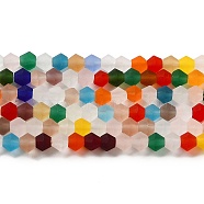 Imitate Austrian Crystal Frosted Glass Beads Strands, Grade AA, Faceted, Bicone, Colorful, 3.5~3.8x3mm, Hole: 0.8mm, about 113~115pcs/strand, 14.17~14.37 inch(36~36.5cm)(EGLA-A039-T3mm-MD29)