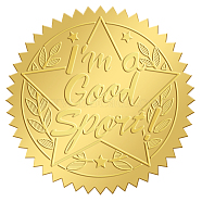 Self Adhesive Gold Foil Embossed Stickers, Medal Decoration Sticker, Star Pattern, 5x5cm(DIY-WH0211-237)