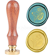 Wax Seal Stamp Set, Sealing Wax Stamp Solid Brass Head,  Wood Handle Retro Brass Stamp Kit Removable, for Envelopes Invitations, Gift Card, Fruit Pattern, 83x22mm(AJEW-WH0208-193)
