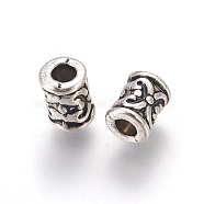 Tibetan Style Alloy Beads, Lead Free & Cadmium Free, Column, Antique Silver Color, Size: about 7mm long, 5.5mm wide, 5mm thick, Hole: 2.5mm(LF11319Y)