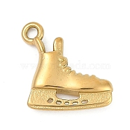 304 Stainless Steel Pendants, Roller Skates Charms, Golden, 15.5x13.5x3.5mm, Hole: 1.7mm(STAS-K291-05A-G)