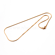 Vacuum Plating 304 Stainless Steel Snake Chain Necklaces, Golden, 17.7 inch(45cm), 0.9mm(STAS-M174-019G)