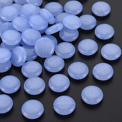 Imitation Jelly Acrylic Beads, Flat Round, Medium Slate Blue, 12x5mm, Hole: 1.4mm, about 1110pcs/500g(MACR-S373-91-E01)