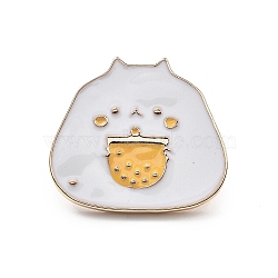 Animal Enamel Pins, Alloy Brooches for Backpack Clothes, Cat Shape, 21x24mm(JEWB-S039-06G)