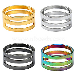 4Pcs 4 Colors Brass Rings, Assistant Tool, for Buckling, Open and Close Jump Ring, Mixed Color, 18x9mm, 1pc/style(RJEW-YW0001-05)