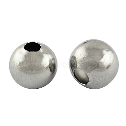 Tarnish Resistant 304 Stainless Steel Hollow Round Seamed Beads, for Jewelry Craft Making, Stainless Steel Color, 8x7.5mm, Hole: 2.5~3mm(X-STAS-R032-8mm)