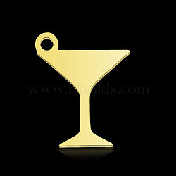 201 Stainless Steel Pendants, Goblet, Real 18K Gold Plated, 14x11.5x1mm, Hole: 1.4mm(STAS-N090-LA884-2)