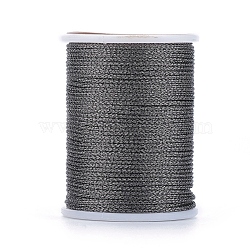 Polyester Metallic Thread, Gray, 1mm, about 7.65 yards(7m)/roll(OCOR-G006-02-1.0mm-25)