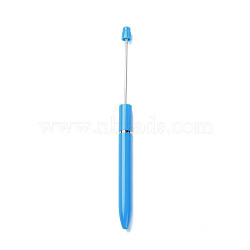 Plastic Beadable Pens, Ball-Point Pen, for DIY Personalized Pen, Deep Sky Blue, 161x10mm(DIY-Q036-01D)