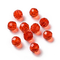 K9 Glass Imitation Austrian Crystal Beads, Faceted, Round, Red, 8mm, Hole: 1mm(GLAA-H024-17B-14)