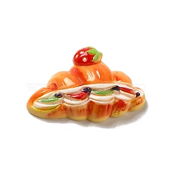 Opaque Resin Imitation Food Decoden Cabochons, Bread, Dark Orange, 25x35x10mm(X-CRES-H001-03B)