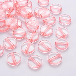 Transparent Acrylic Beads, Flat Round, Light Coral, 16x5mm, Hole: 2.8mm, about 480pcs/500g(TACR-S154-09A-52)