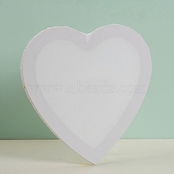 Blank Canvas Wood Primed Framed, Stretch Panel Board, for Painting Drawing, Heart, White, 30x30x1.6cm(DIY-G019-01A)