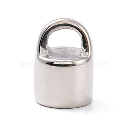 Tarnish Resistant 304 Stainless Steel Cord Ends, Manual Polishing, Column, Stainless Steel Color, 16x11.5mm, Hole: 4.5x6mm, Inner Diameter: 8.6mm(STAS-G276-20P)