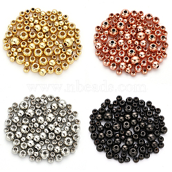 CHGCRAFT 12 Styles Brass Spacer Beads, Round, Mixed Color, 3~5x2.5~4.5mm, Hole: 1.5mm, 360pcs/box(KK-CA0003-57)