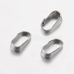 304 Stainless Steel Snap On Bails, Stainless Steel Color, 6x3x2mm, Hole: 2x5.5mm(STAS-F149-28P)
