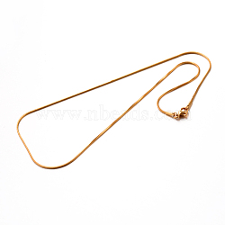 Vacuum Plating 304 Stainless Steel Snake Chain Necklaces, Golden, 17.7 inch(45cm), 0.9mm(STAS-M174-019G)