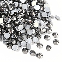 Glass Flat Back Rhinestone, Grade A, Back Plated, Faceted, Half Round, Hematite, 3~3.2mm, about 1440pcs/bag(RGLA-C002-SS12-566)