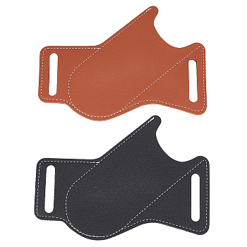 2Pcs 2 Colors PU Leather Folding Knife Protective Case, Knife Sheaths, Misty Rose, 157x120x3.5mm, Hole: 8.5x43mm and 7.5x43.5mm, 1pc/color