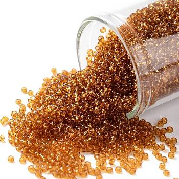 TOHO Round Seed Beads, Japanese Seed Beads, (2C) Transparent Topaz, 15/0, 1.5mm, Hole: 0.7mm, about 15000pcs/50g