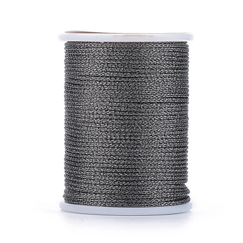 Polyester Metallic Thread, Gray, 1mm, about 7.65 yards(7m)/roll
