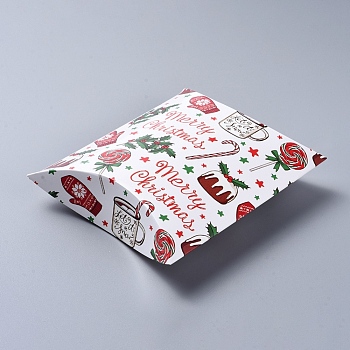 Christmas Gift Card Pillow Boxes, for Holiday Gift Giving, Candy Boxes, Xmas Craft Party Favors, Colorful, 16.5x13x4.2cm