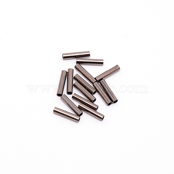 Brass Tube Beads, Platinum, 10x2.2mm, Hole: 1.6mm(X-FIND-WH0058-01E)