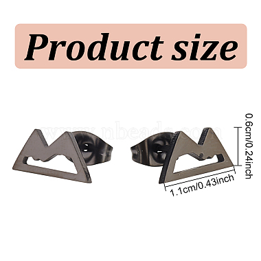 4 Pair 4 Colors Stainless Ssteel Hollow Out Mountain Stud Earrings for Women(EJEW-AN0002-72)-2