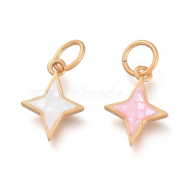 Matte Gold Color Mixed Color Star Shell Charms