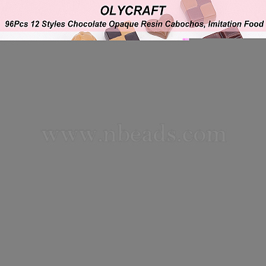 olycraft 96個 12 スタイル チョコレート不透明樹脂デコデン カボション(RESI-OC0001-52)-4