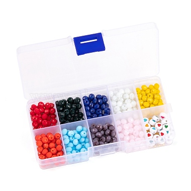 Kit de fabrication de bijoux en perles de verre colorées bricolage(DIY-FS0002-14)-6